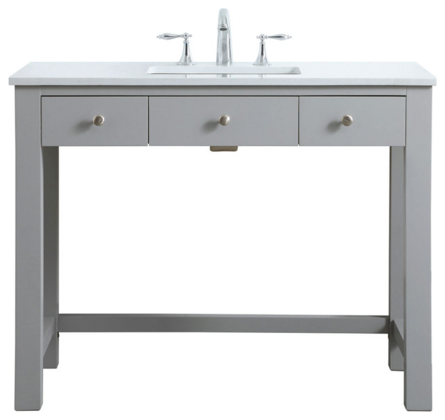 42" ADA Compliant Bathroom Vanity, Gray Transitional Bathroom Vanities And Sink Consoles
