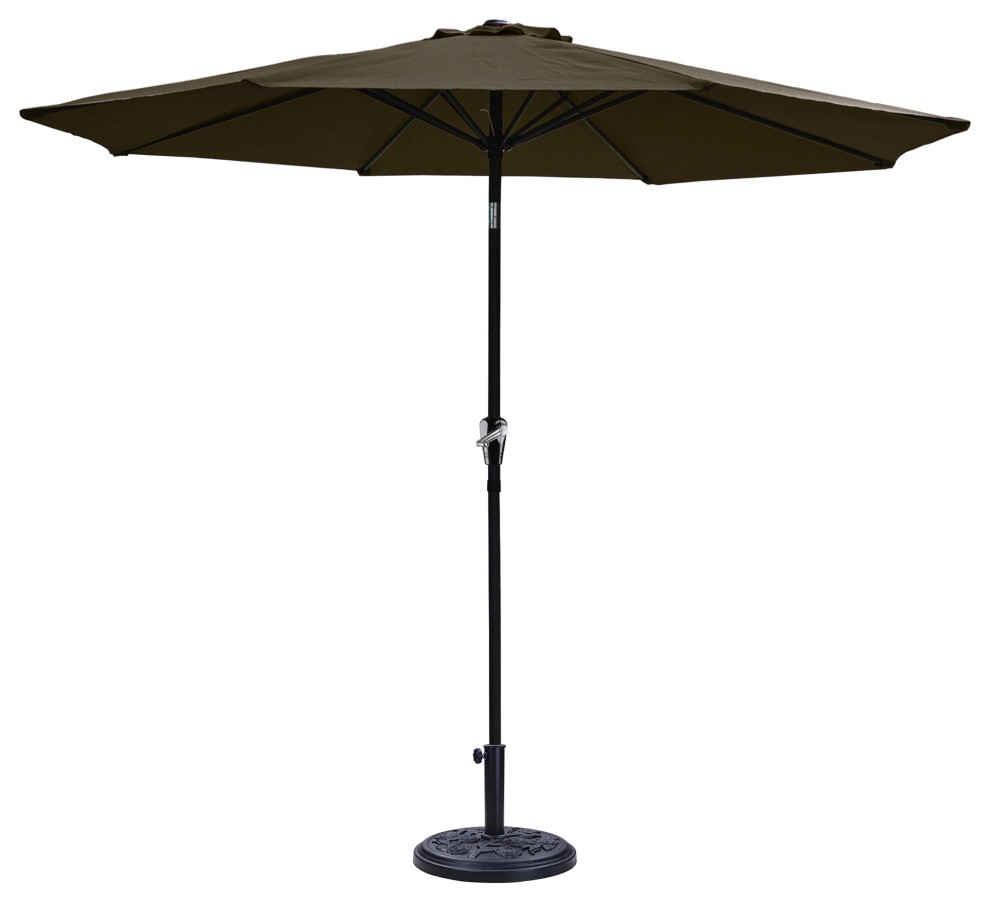9 Ft Aluminum Outdoor Patio Umbrella Kit 8 Ribs Tilt UV30+ Base Market