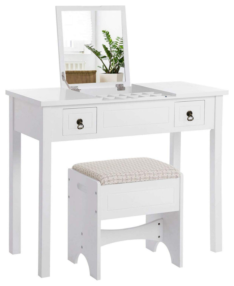 Vasagle Vanity Set Flip Top Mirror Makeup Dressing Table URDT01M