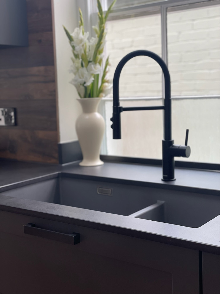 Grey Shaker Kitchen with Dekton worktops fitted in Worcester