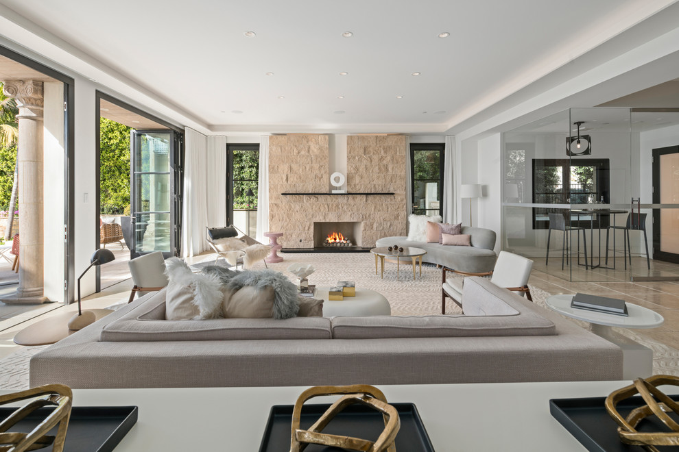 Design ideas for a contemporary living room in Orange County.