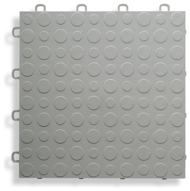 12"x12" Interlocking Garage Flooring Tiles, Coin Top, Set of 30