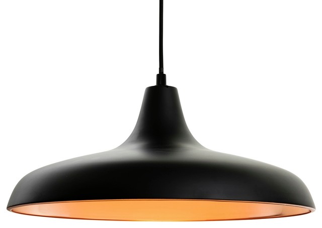 Curtis Pendant Light, Matte Black and Copper
