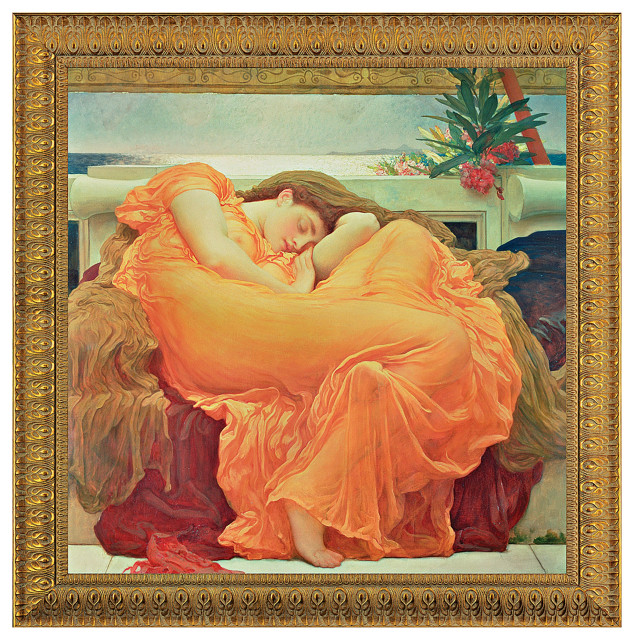 Flaming June, 1895: Canvas Replica Framed Painting, Large