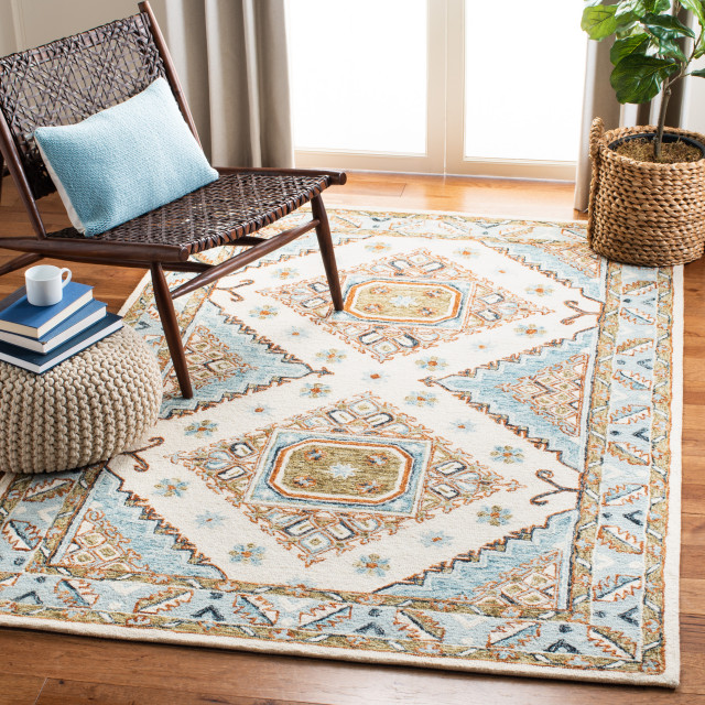 Safavieh Capri Cpr209A Traditional Rug, Ivory and Rust, 3'0"x5'0