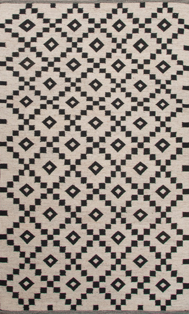 Jaipur Scandinavia Nordic Croix Turtledove, Jet Black 4' x 6' Rug