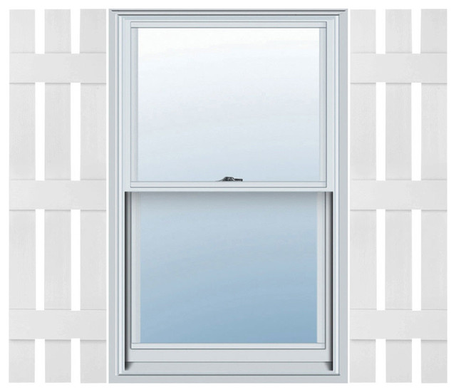 Lifetime Vinyl Custom 3Board Spaced BoardnBatten Shutters, Paintable