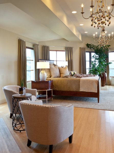 Design ideas for a contemporary bedroom in Orange County.