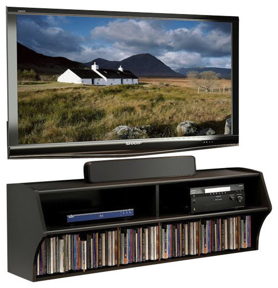 Prepac Altus Wall Mounted Home Entertainment Console In Black