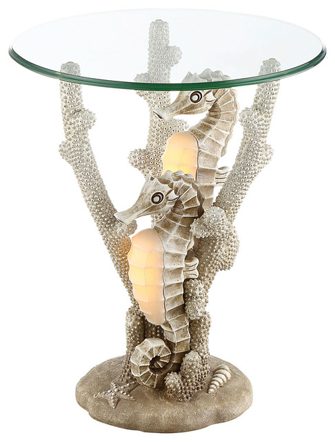 Seahaven Seahorse Night Light Accent Table Ivory Seahaven Seahorse Night Light Accent Table Ivory