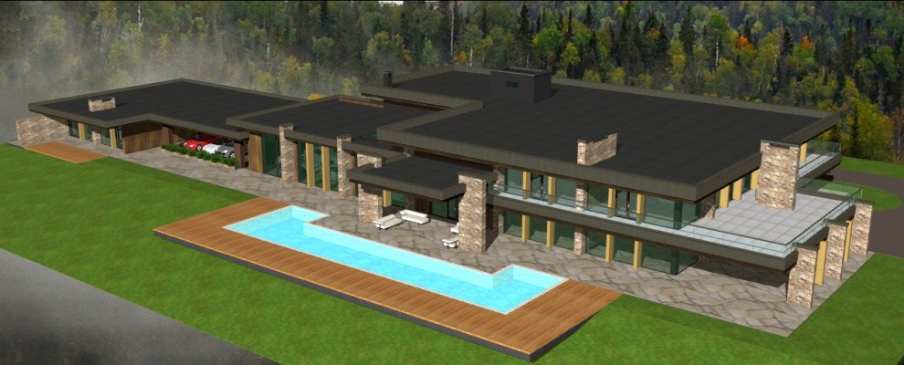 Современный дом с плоской кровлей