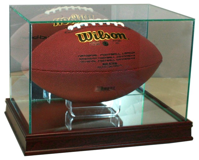 Rectangle Football Display Case Traditional Sports And Game Room