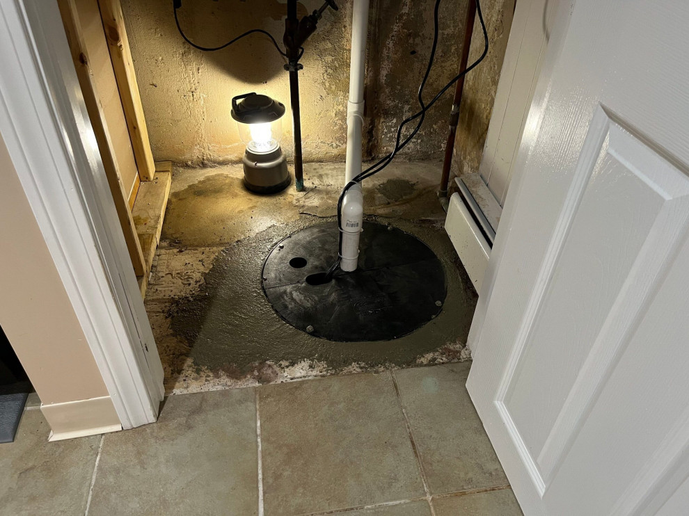 basement sump pump cleaned and ready to operate
