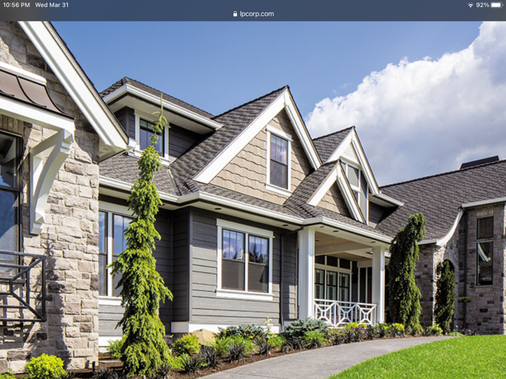 Horizontal siding with a variable exposure