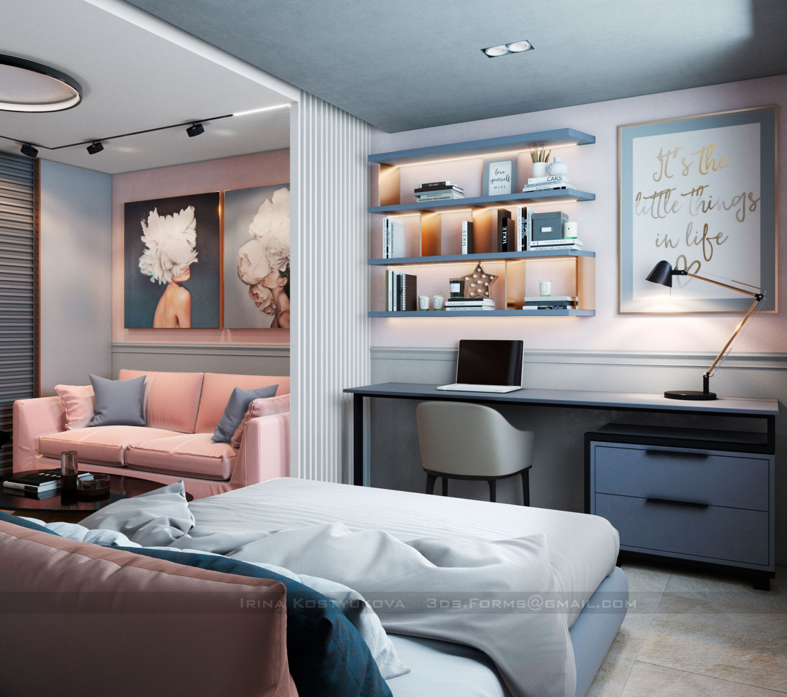 Современный стиль двухкомнатной квартиры в Боровлянах