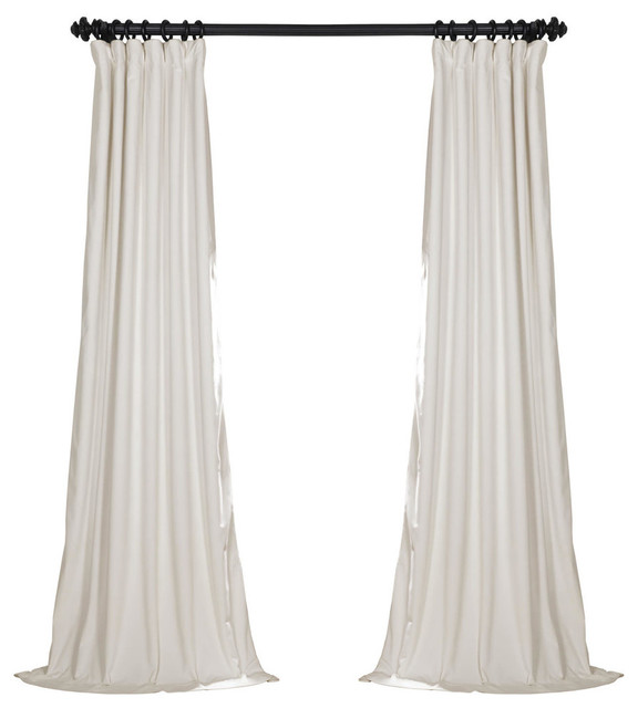 Signature Off White Blackout Velvet Curtain Single Panel
