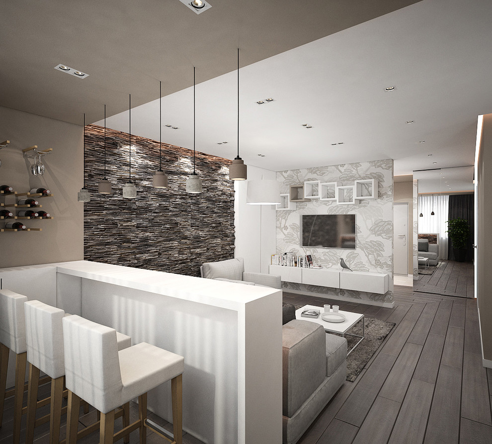 Дизайн-проект 2-х комнатной квартиры. Общая площадь 63 м2. Современный стиль.