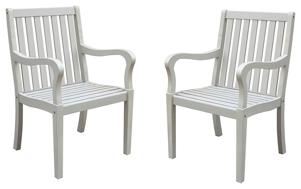 Set of 2 Indoor/Outdoor Premium Wood Farmstyle Dining Chairs, Light