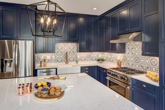 Navy Kitchen addition nyklassisk-koekken