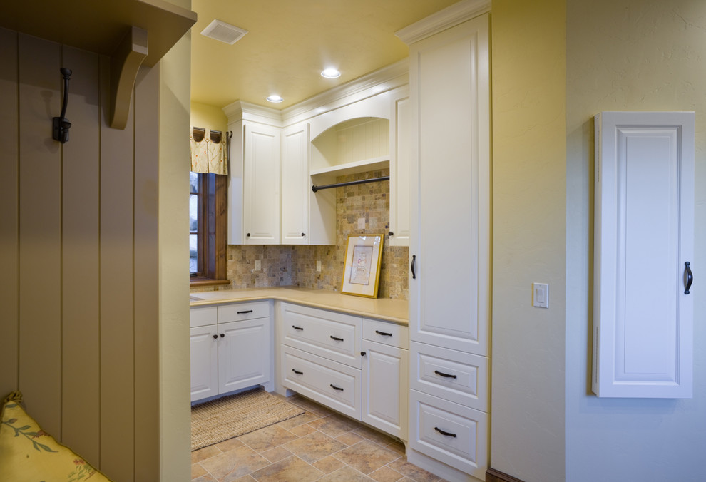 This is an example of a traditional laundry room in Portland.