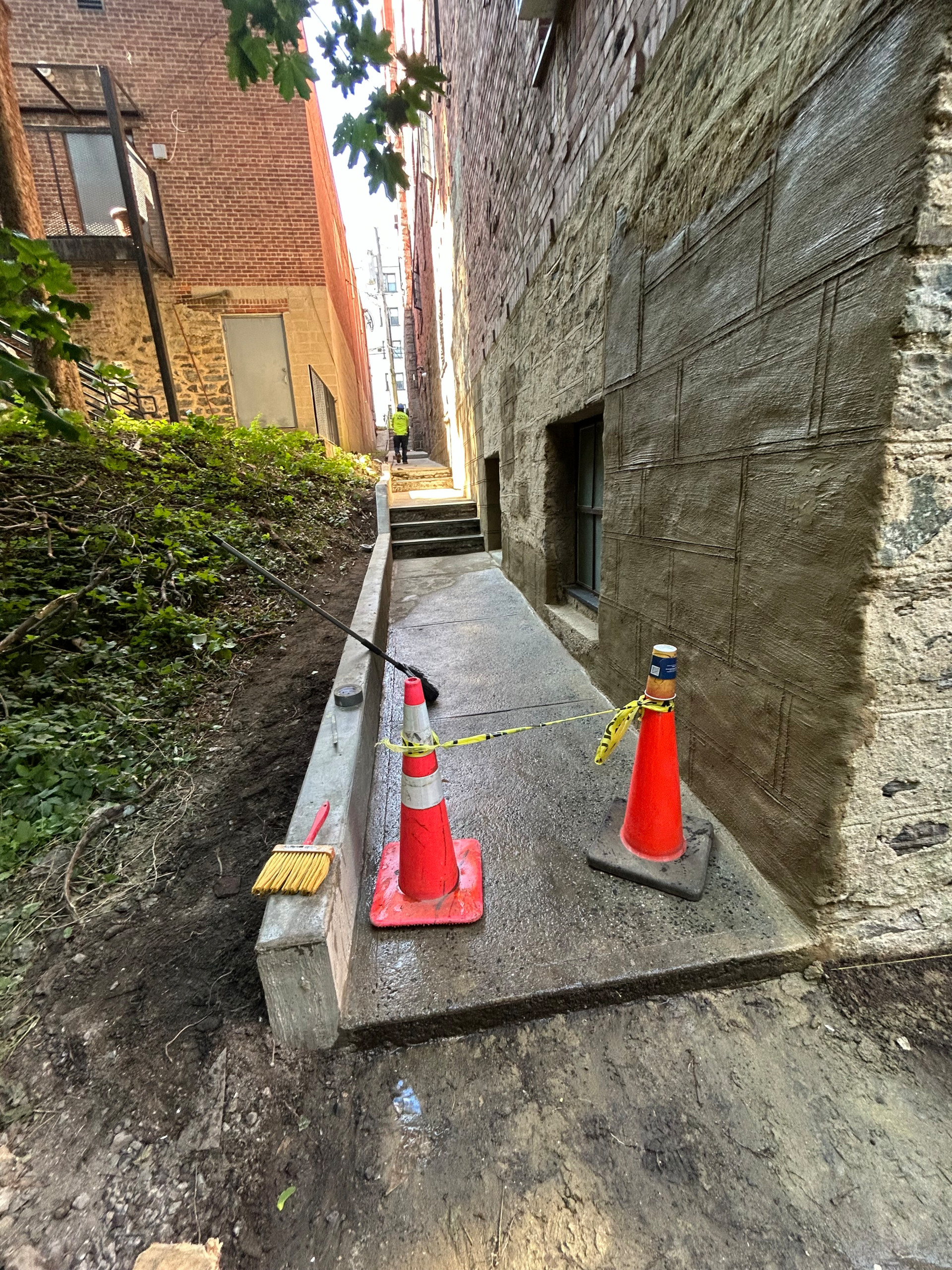 Curb/Exterior Wall Stucco/ParaPro Flashing/Garage slab replacement/Drainage