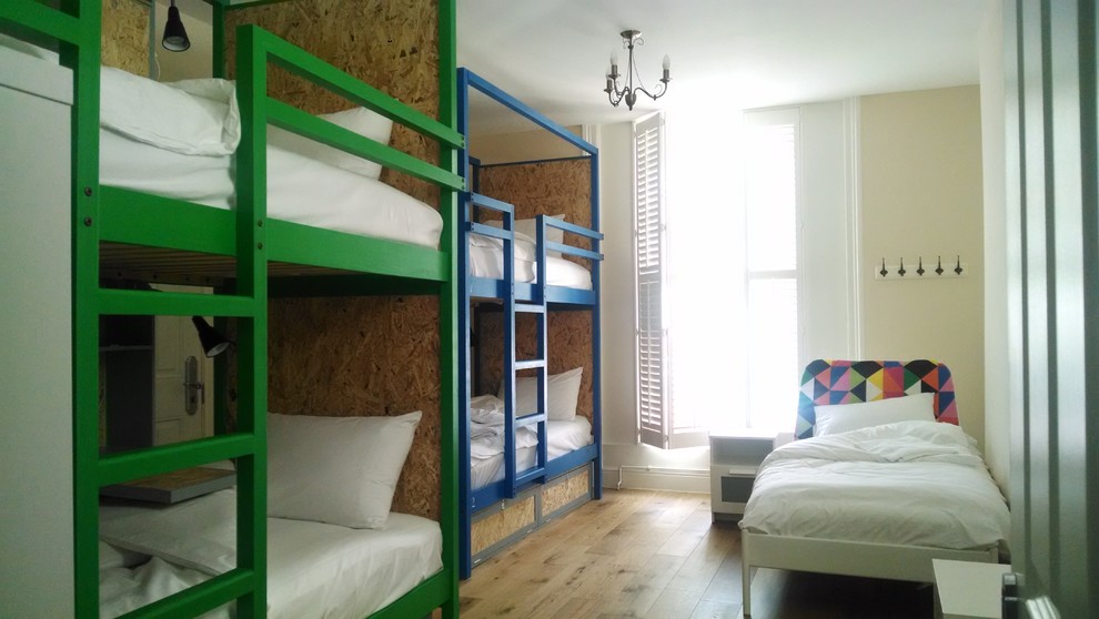 Design ideas for a modern bedroom in London.