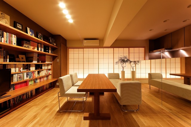 平屋の居心地を生み出すマンションリノベーション japanese-dining-room