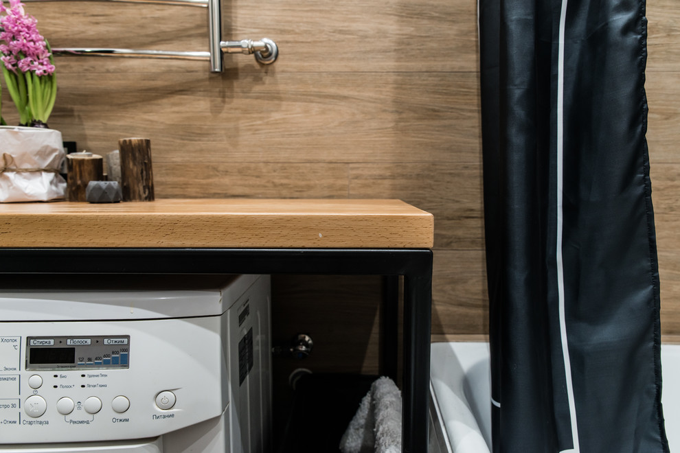 Фото реализованного проекта "Квартира для девушки в стиле лофт"