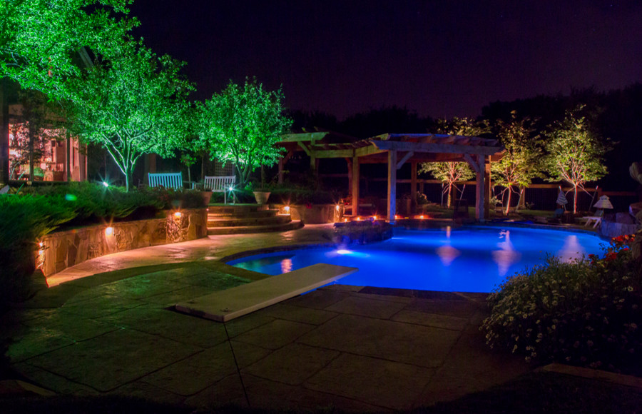 Rockwall TX Horse Ranch Lighting/Gen Contracting Rustic Pool