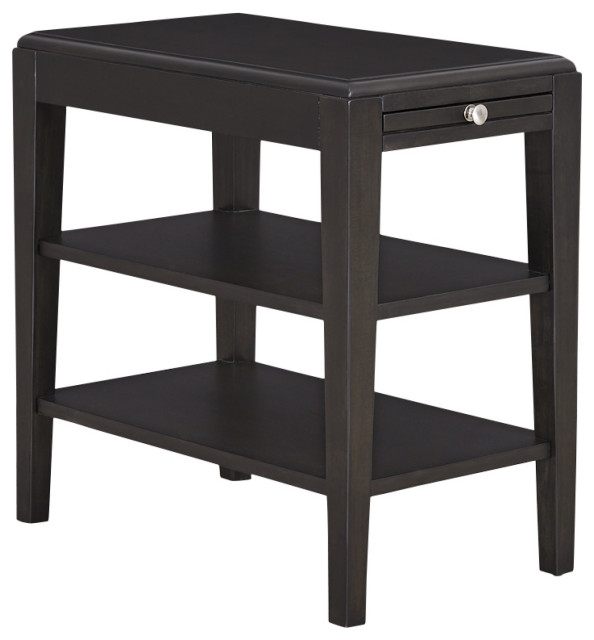 Chairsides III Chairside Table, Espresso Brown Transitional Side