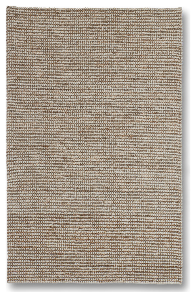 Handmade Chunky  Jute Loop Striped Rug by Tufty Home, Natural / Brown, 2x3