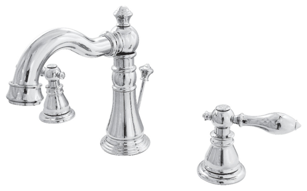 Fauceture Widespread Bathroom Faucet With Retail Pop-Up, Polished Chrome