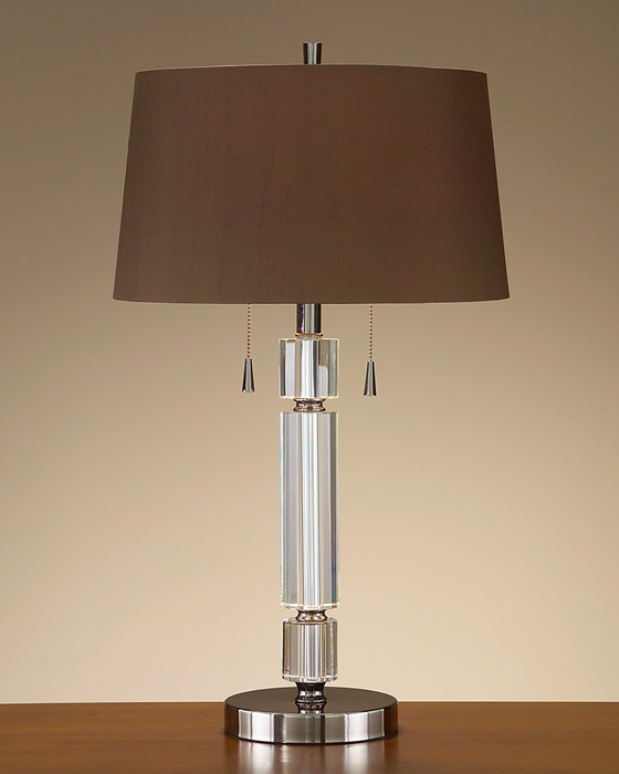 John Richard 29'' Stacked Crystal Cylinder Lamp