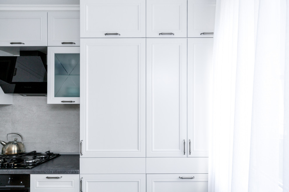 Белая угловая кухня КВАДРО