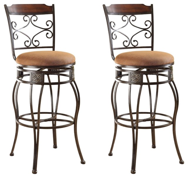 Swivel Bar Chairs Fabric Cushion Metal Base Stools Dining Swivel Bar Chairs Fabric Cushion Metal Base Stools Dining Set Of 2