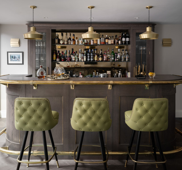 Country New Build Transitional Home Bar London By