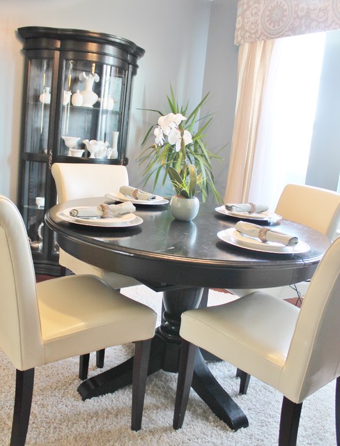 Blue Black and White Dining Room Project - Traditional - Dining Room ...