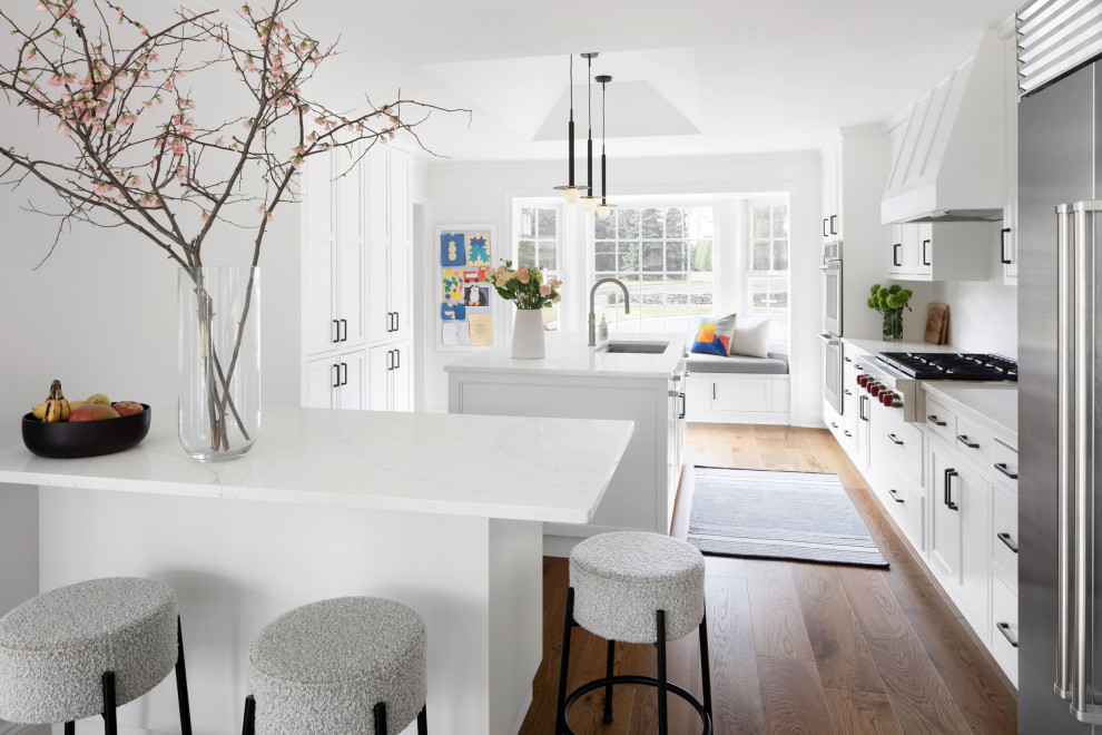 Inspiration for a transitional kitchen remodel in Boston