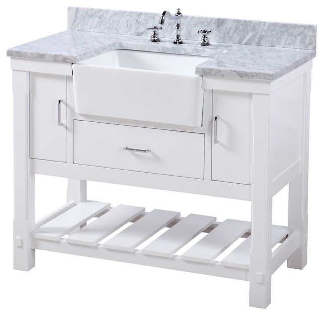 Charlotte Bathroom Vanity, Charlotte Bathroom Vanity White 60 Quartz Top Single Sink
