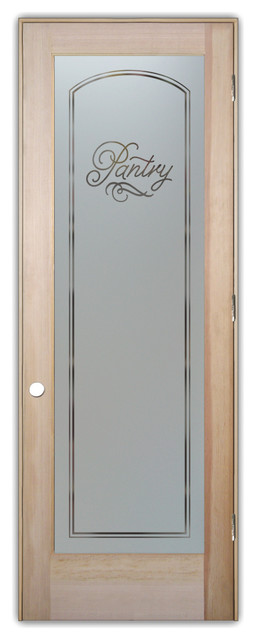 Pantry Door Melany Sandblast Etched Glass Pantry Door