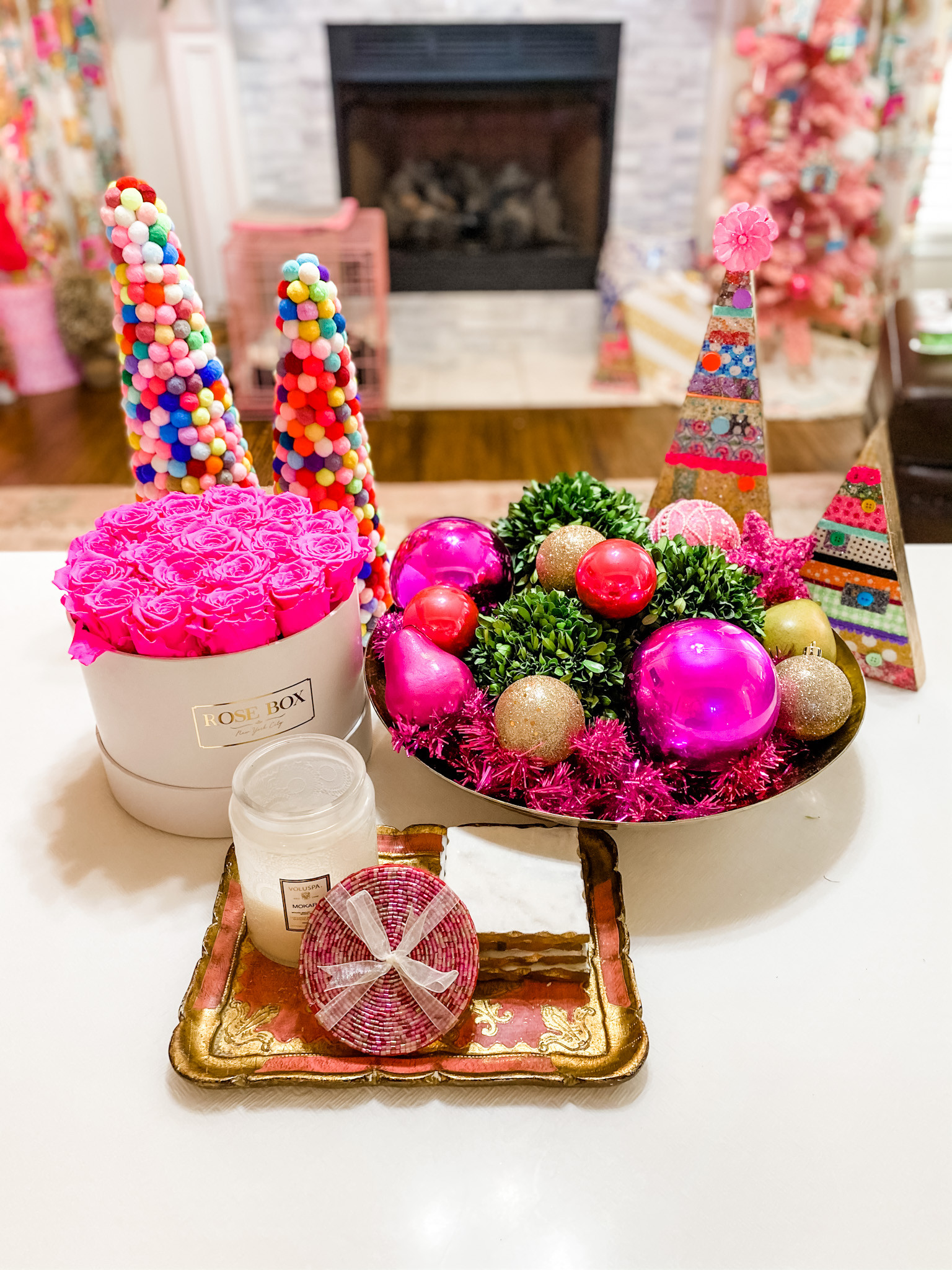 Pink Christmas Home Decor