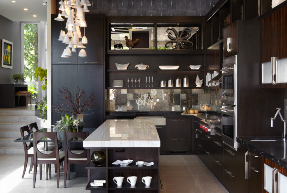Kitchen - transitional kitchen idea in Indianapolis