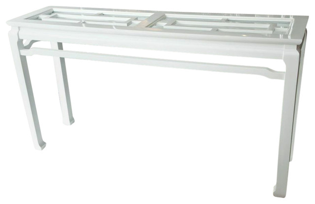 Mid Century Asian Style Lacquered Console Tables By Mid Century Asian Style Lacquered