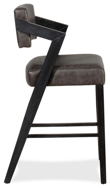 Snider Stool Snyder Non-Swivel Bar Height Stool, Blackwash - Transitional - Bar ...