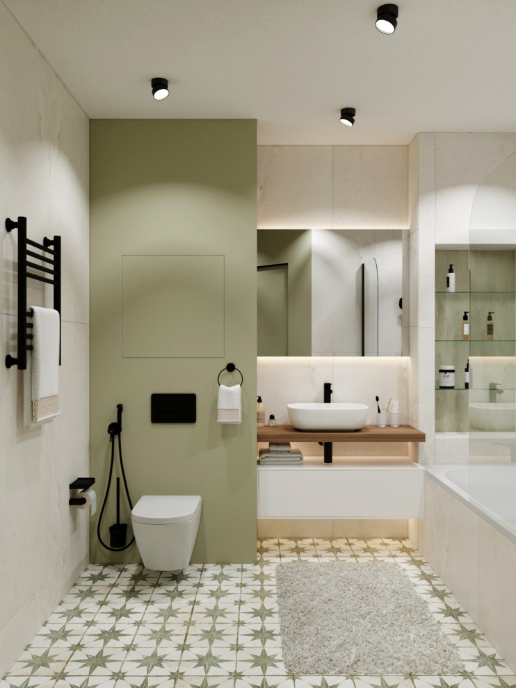 Ванная в ЖК "Нахабино" в скандинавском стиле