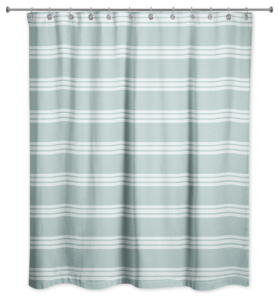 Blue Stripes Shower Curtain Contemporary Shower Curtains by