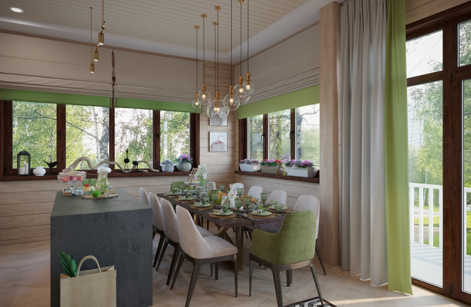 Просторный загородный дом