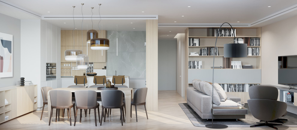 Гостиная и столовая с кухней