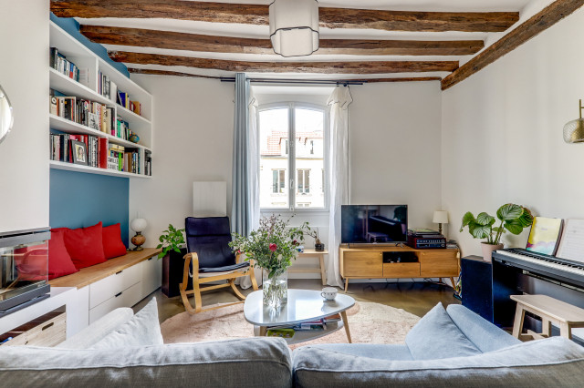 R&eacute;novation compl&egrave;te d'un duplex de 105m2 eklektisk-dagligstue