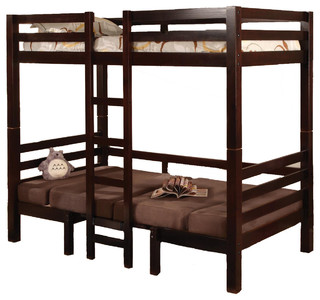 Twin Over Twin Convertible Bunk Loft Bed Youth Bunkbed ...